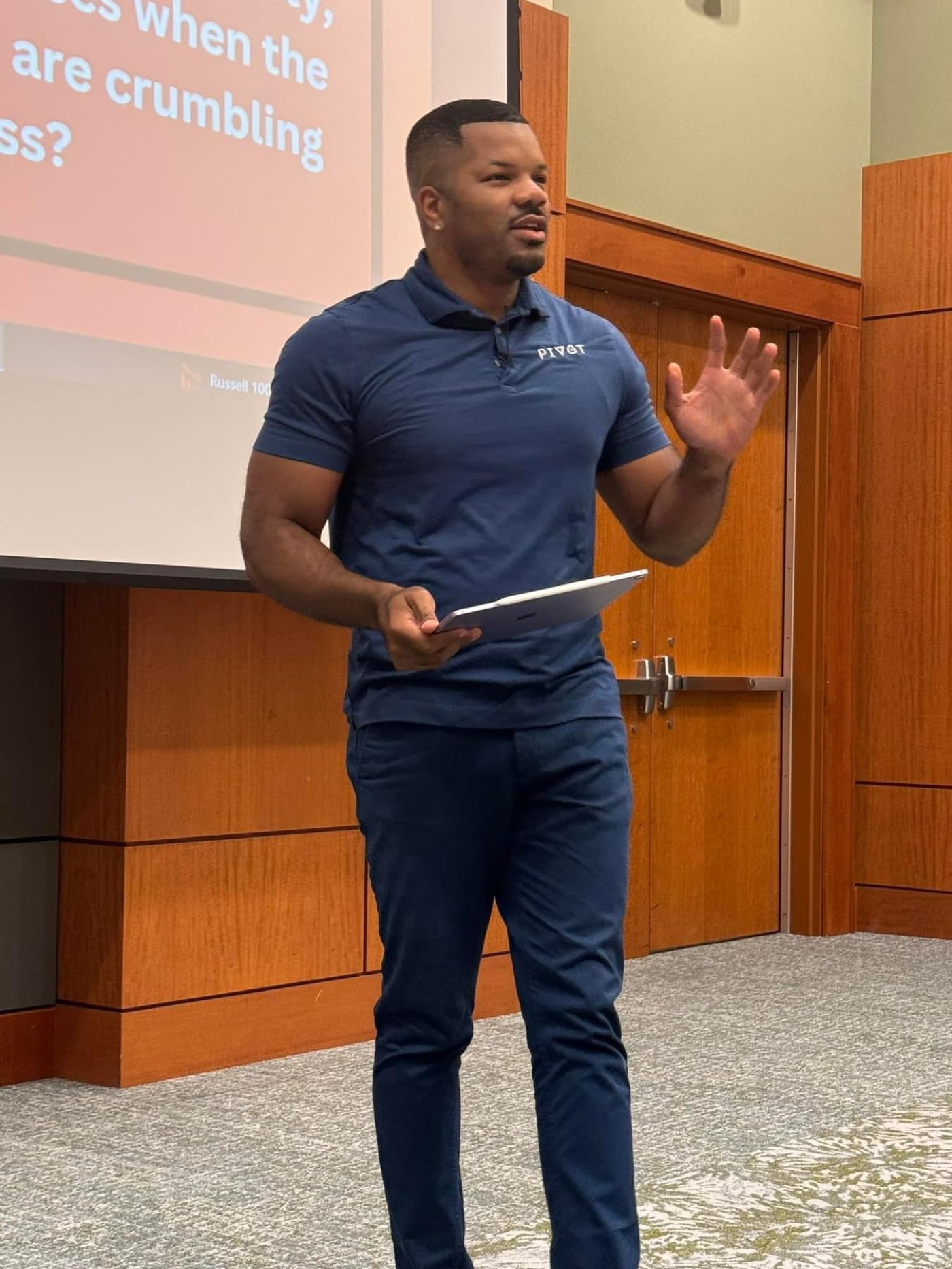 Chris Marvel leading interactive mental health workshop for corporate team